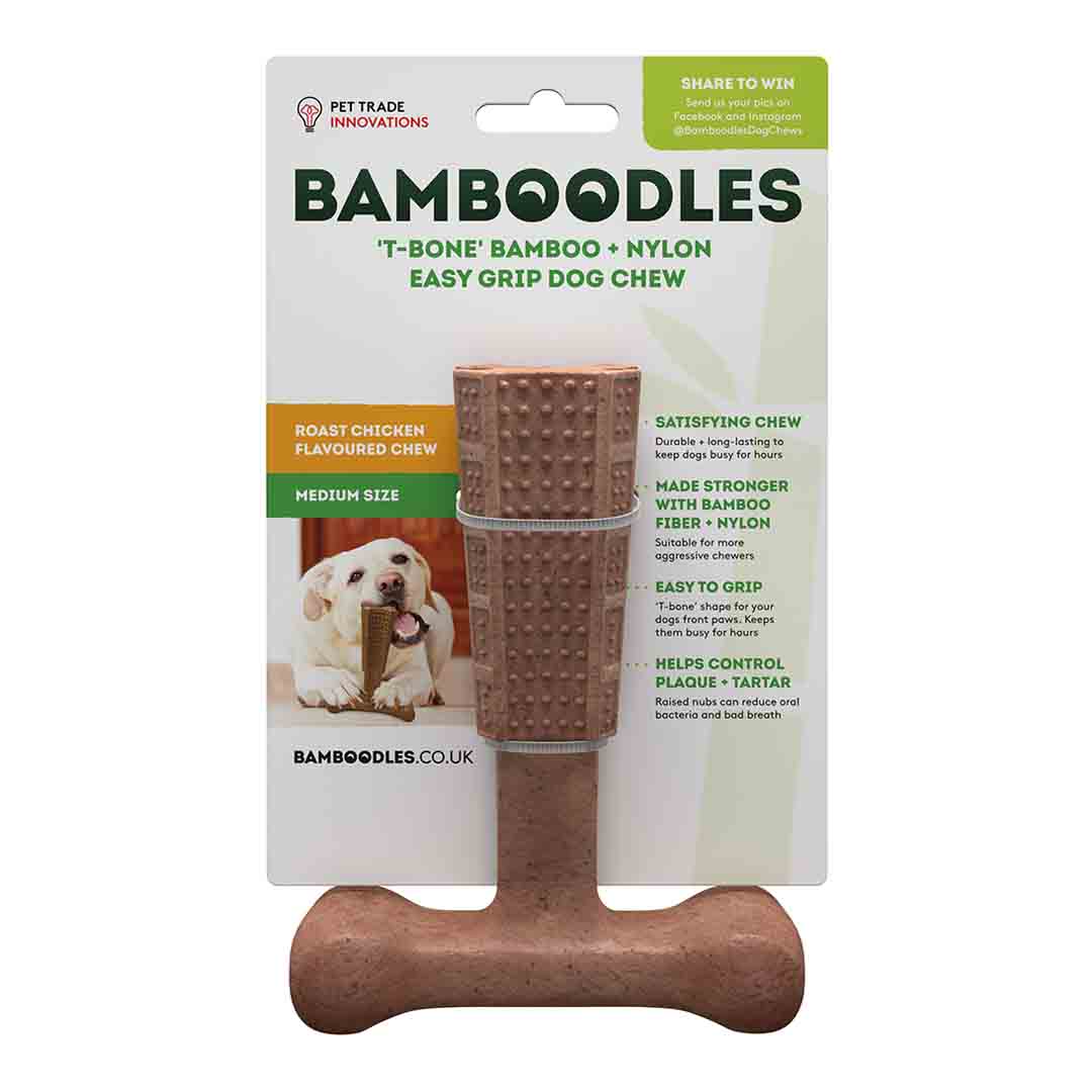 Bamboodles T Bone Chicken Dog Chew Toy Medium