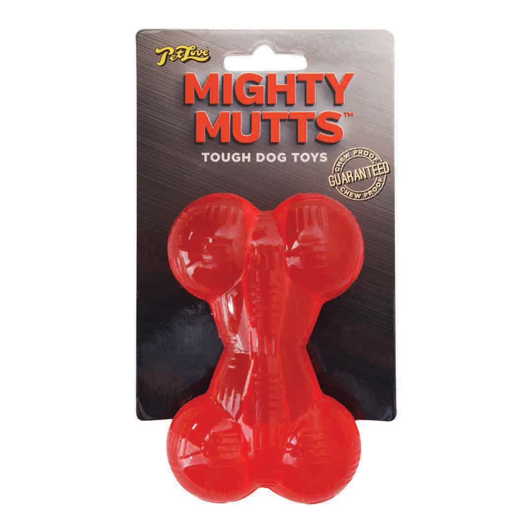 Mighty Muts Rubber Bone Dog Chew Toy, Small