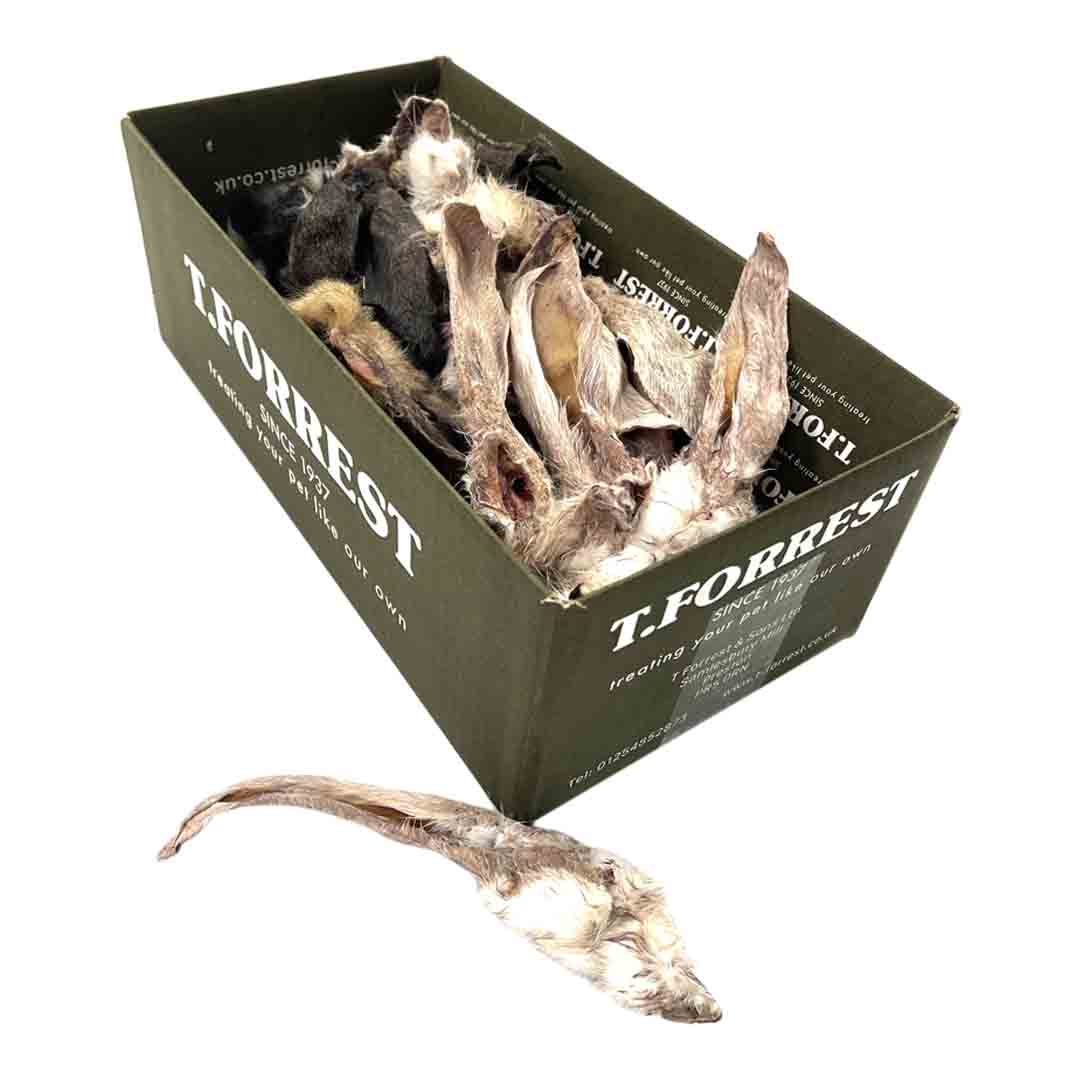 T. Forrest Dried Rabbit's Ear With Hair, Dog Treat