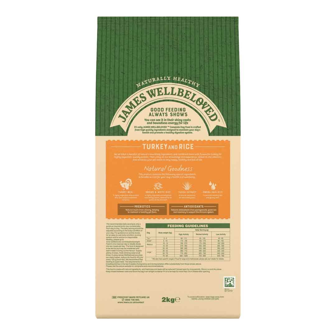 James Wellbeloved Adult Turkey & Rice Dry Dog Food, 2kg
