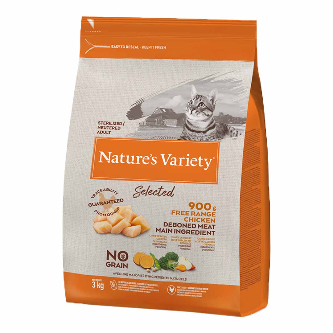 Nature's Variety Selected Dry Adult Sterilised Cat Free Range Chicken 3kg