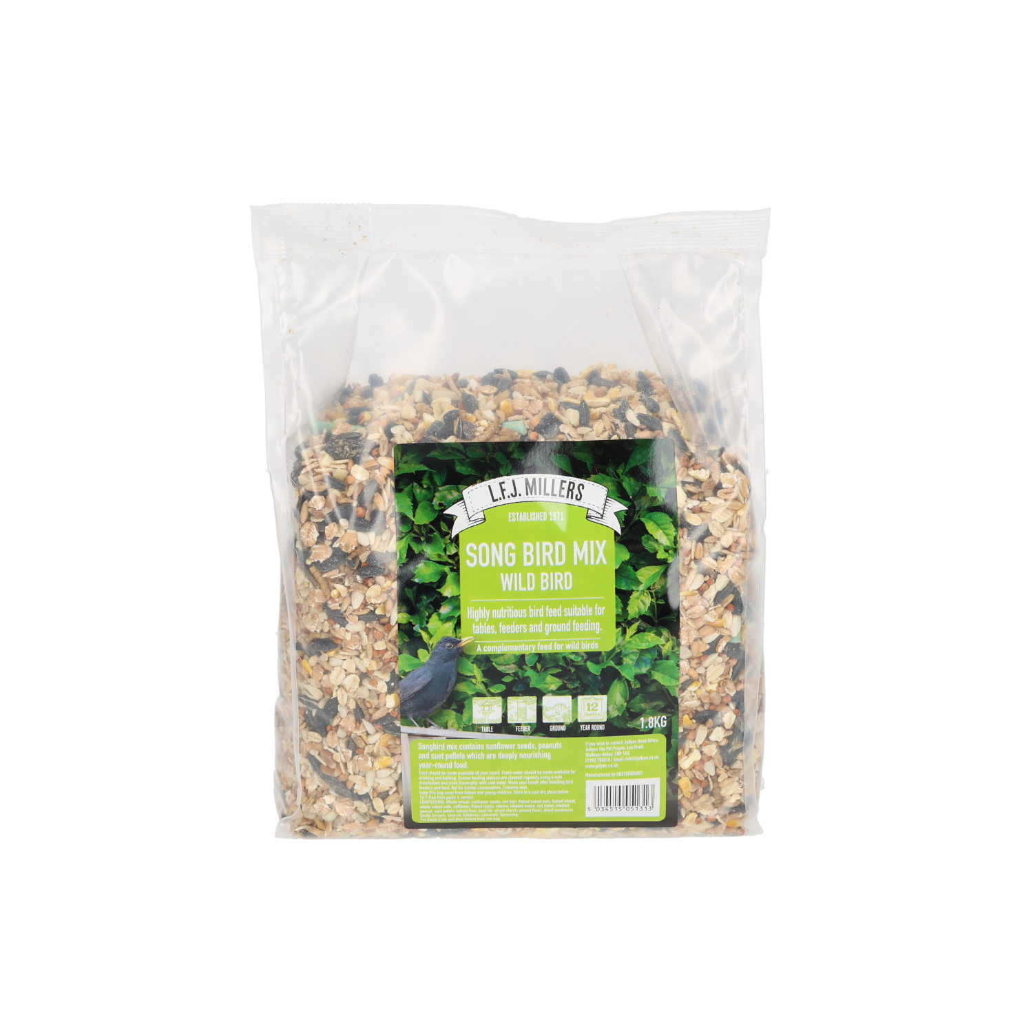LFJ Millers Song Bird Mix Bird Food, 1.8Kg