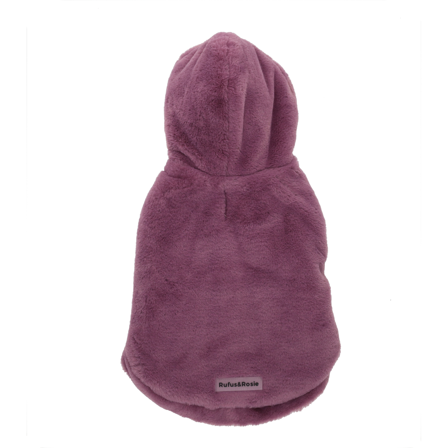 Rufus & Rosie Purple Faux Fur Dog Hoodie, L