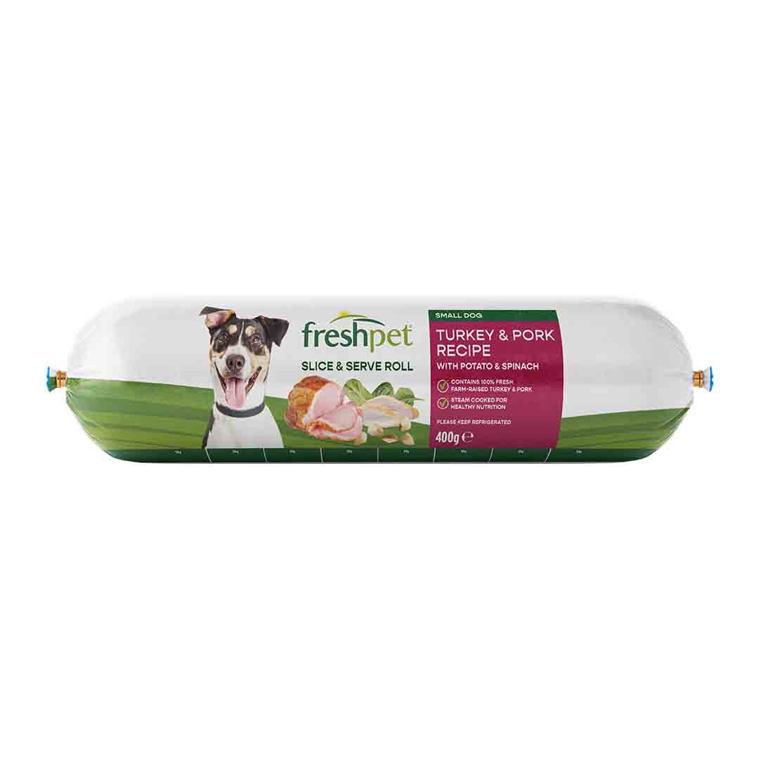 Freshpet Small Dog Turkey & Pork with Spinach & Potato Fresh Dog Food Roll 400g