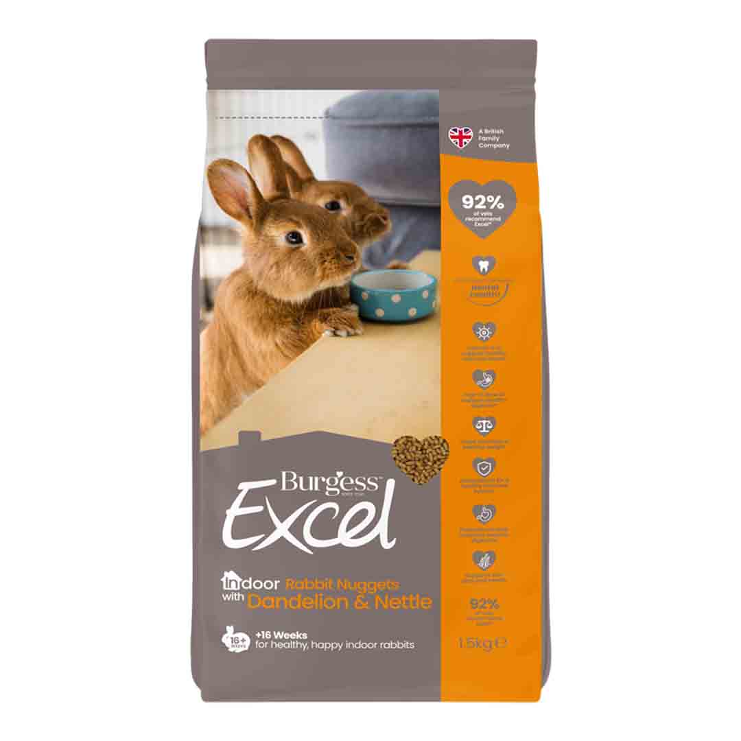 Excel Indoor Rabbit Nuggets, Rabbit Food, 1.5kg