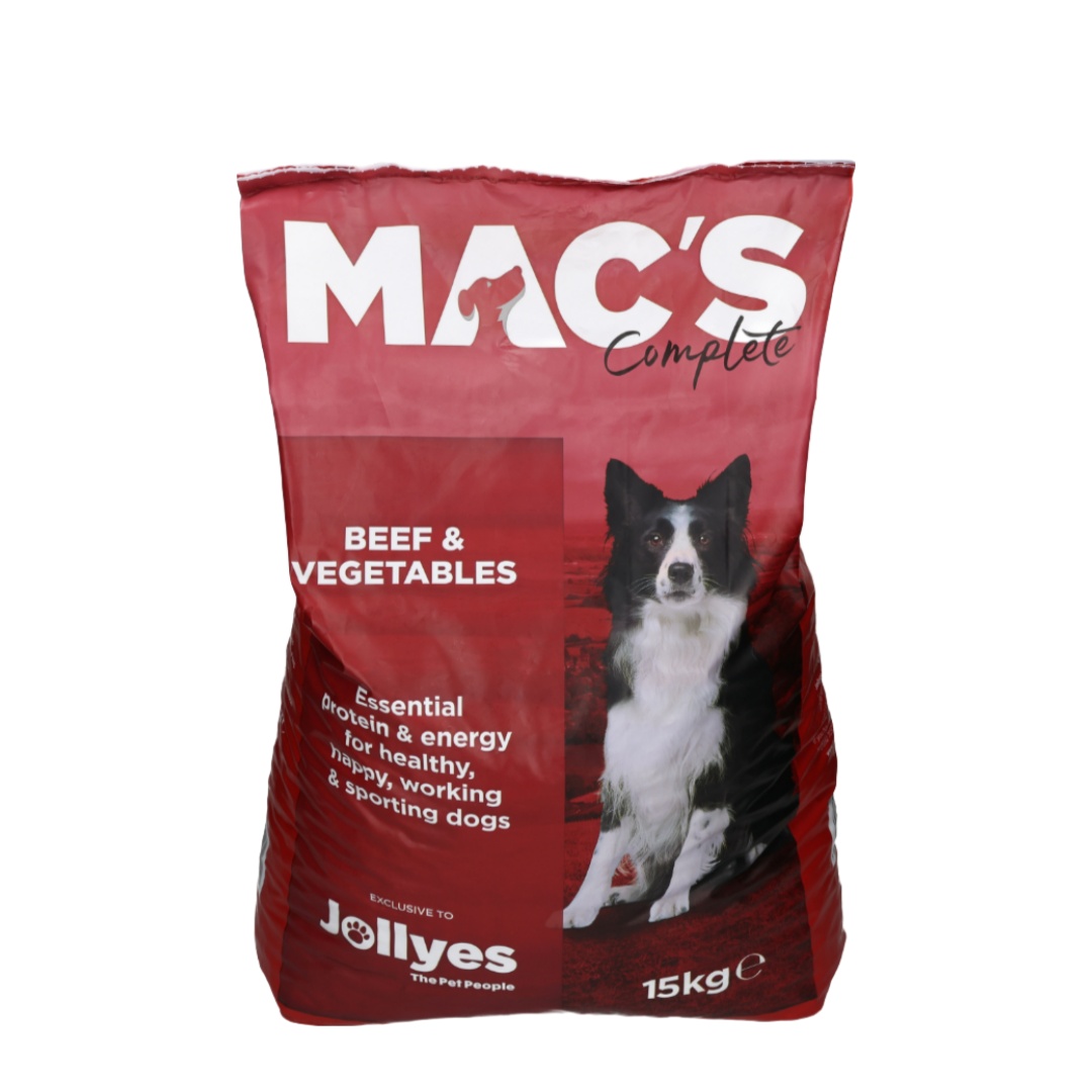 Jollyes Mac's Complete Dog Food with Beef & Veg -15kg