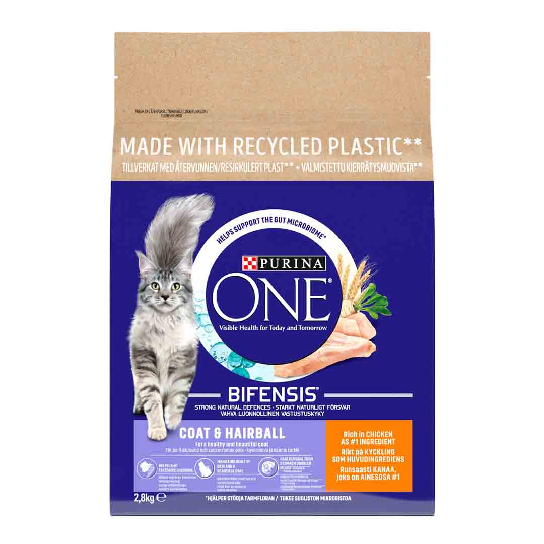 Purina One Coat and Hairball Dry Cat Food 2.8kg