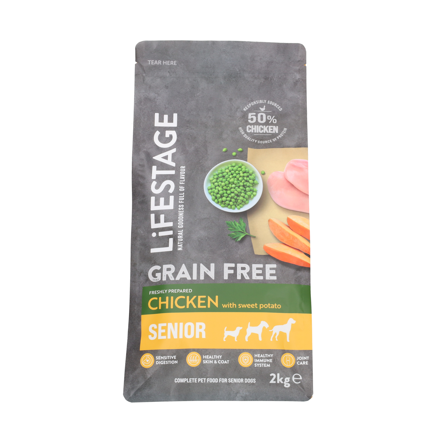 Lifestage Grain Free Senior Dog Food, Chicken with Sweet Potato 2kg