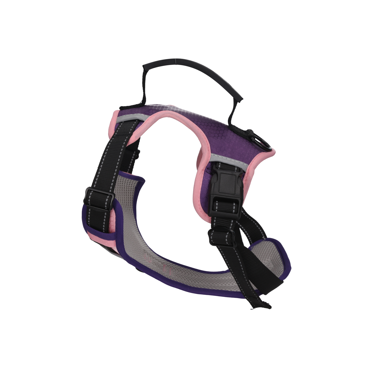 Rufus & Rosie Pink & Purple Anti-Pull Reflective Dog Harness, Large
