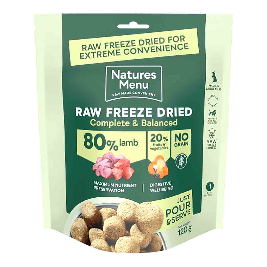 Natures Menu Freeze Dried Lamb Raw Dog Food 120g
