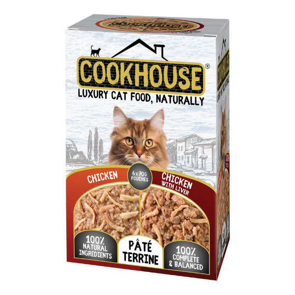 Cookhouse Luxury Complete Cat Food Chicken Pate Terrine Multipack 6x70g