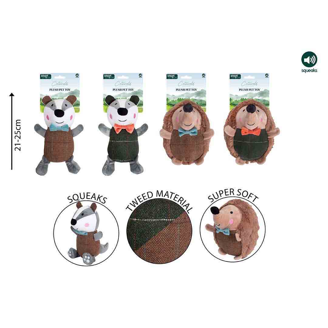 Smart Choice Plush Badger/Hedgehog Dog Toy