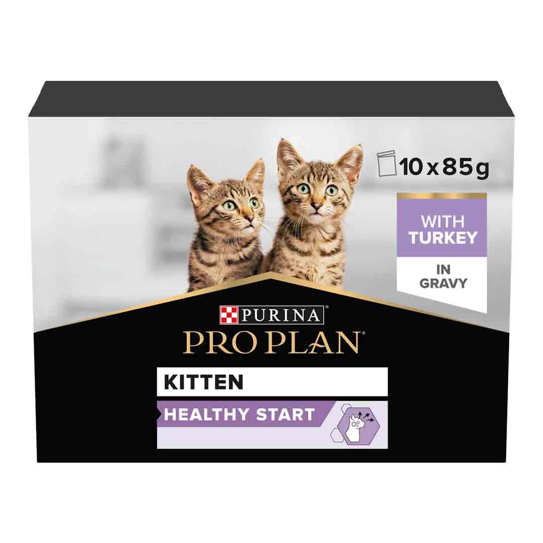 Pro Plan Kitten Nutrisavour Junior Turkey In Gravy Cat Food Pouch, 10x85g