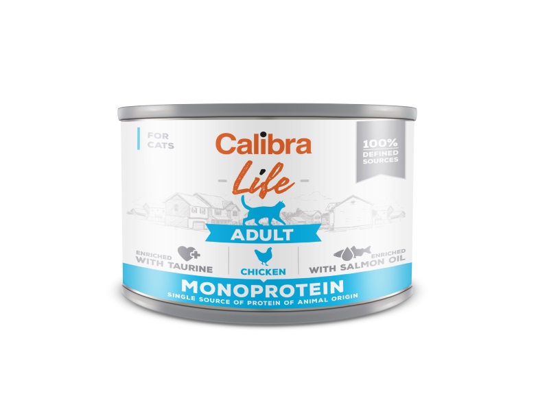 Calibra Cat Life Can Adult Cat Food Chicken 6x200g