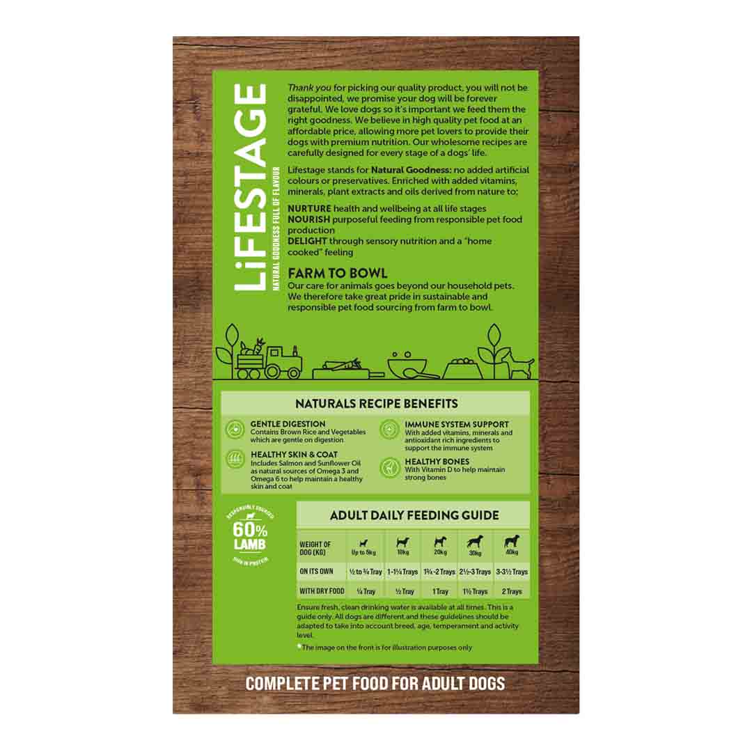 Lifestage Adult Lamb and Rice Dog Food 7x395g