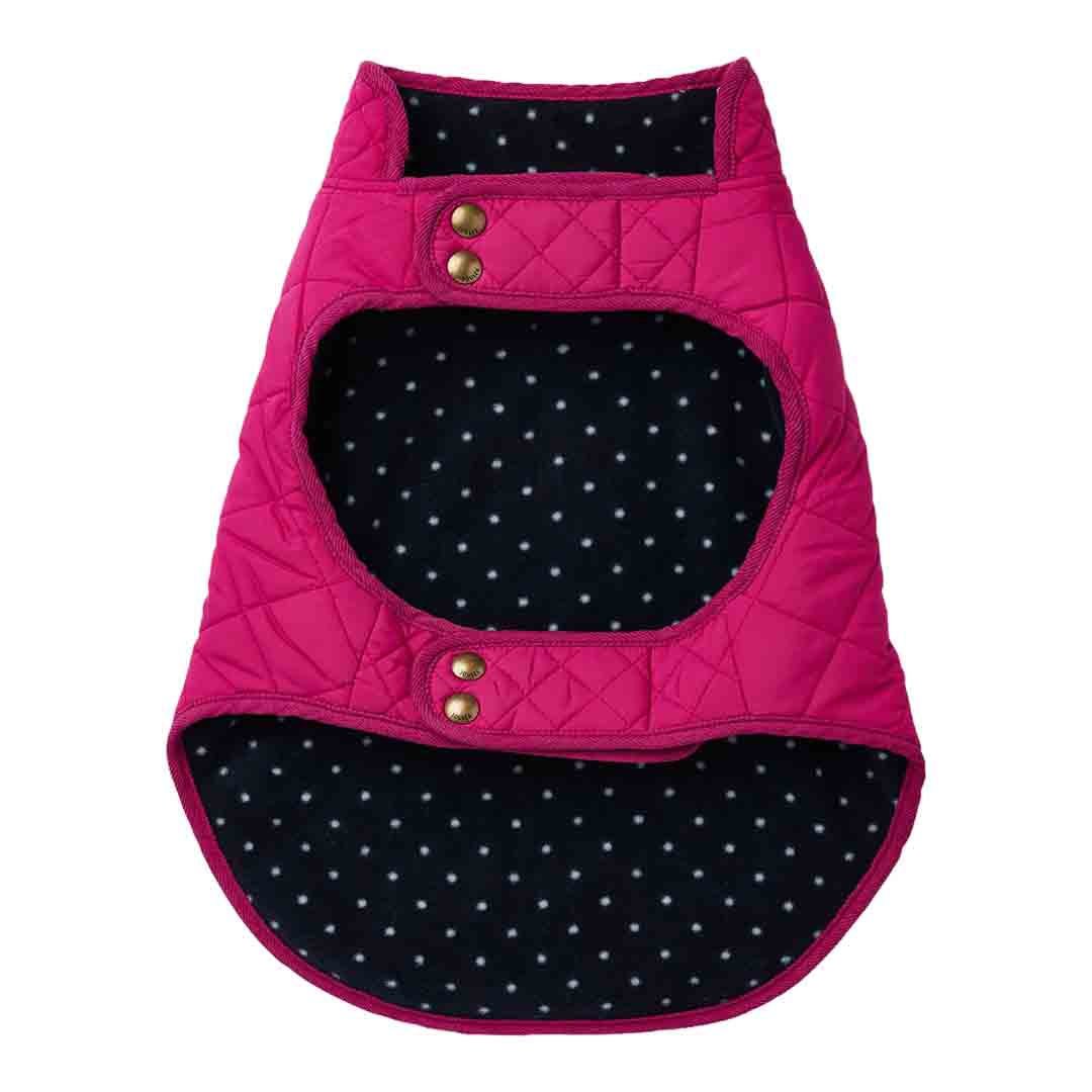 Joules Raspberry Quilted Coat Small