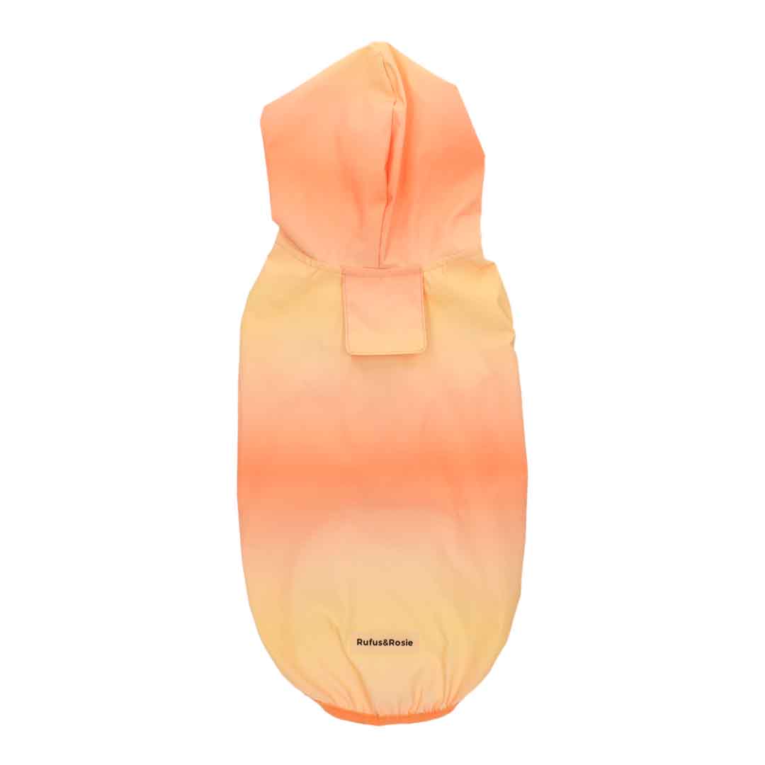 Rufus & Rosie Ombre Dog Orange Raincoat Medium
