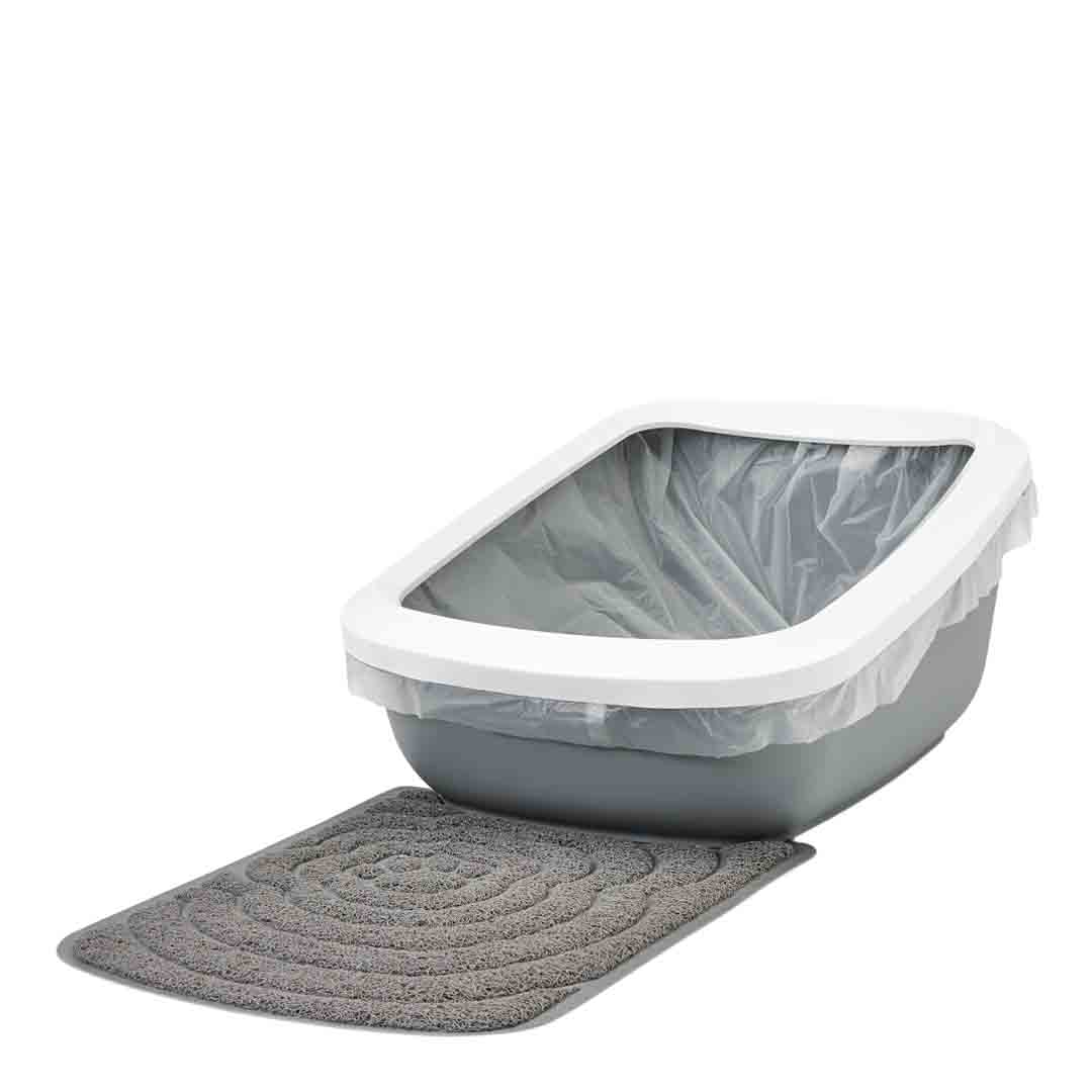 Savic Aseo Jumbo Cat Litter Tray, White & Grey