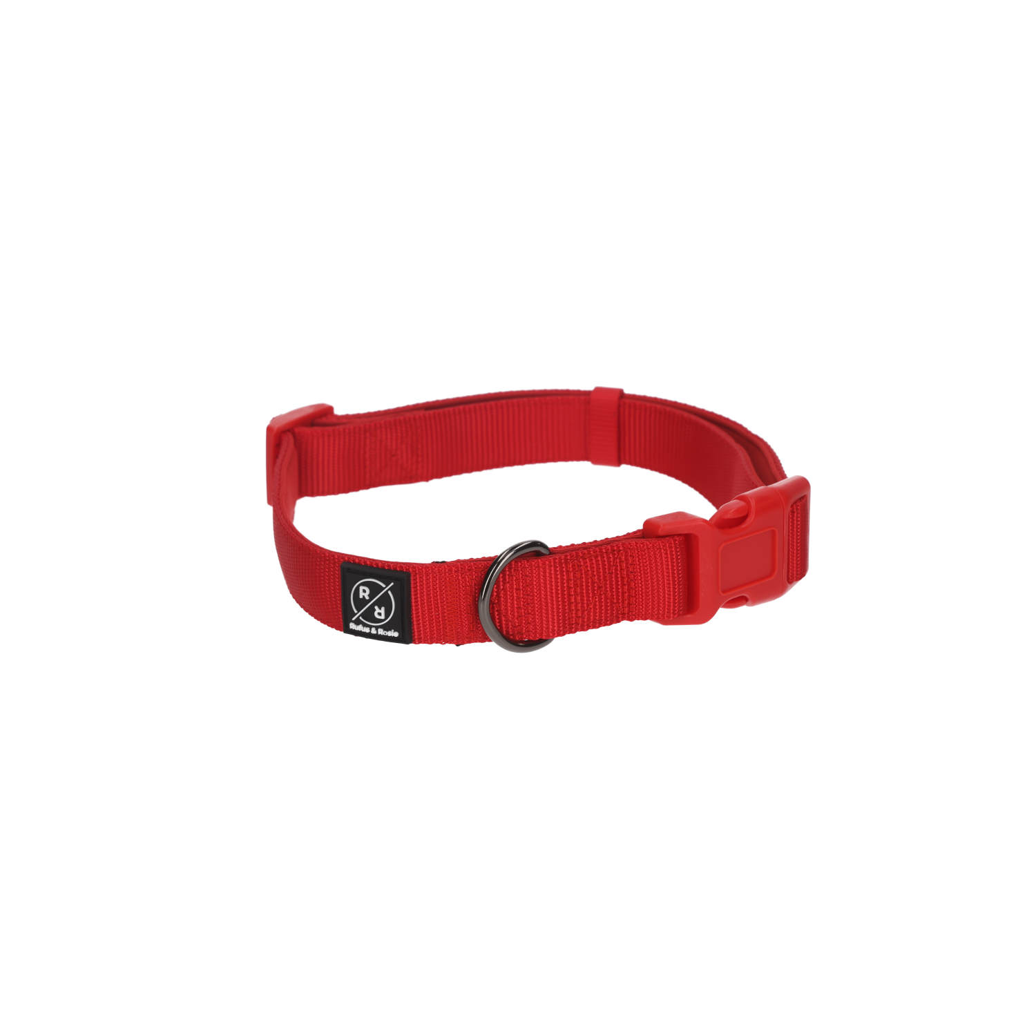 Rufus & Rosie Padded Dog Collar, Large, Red