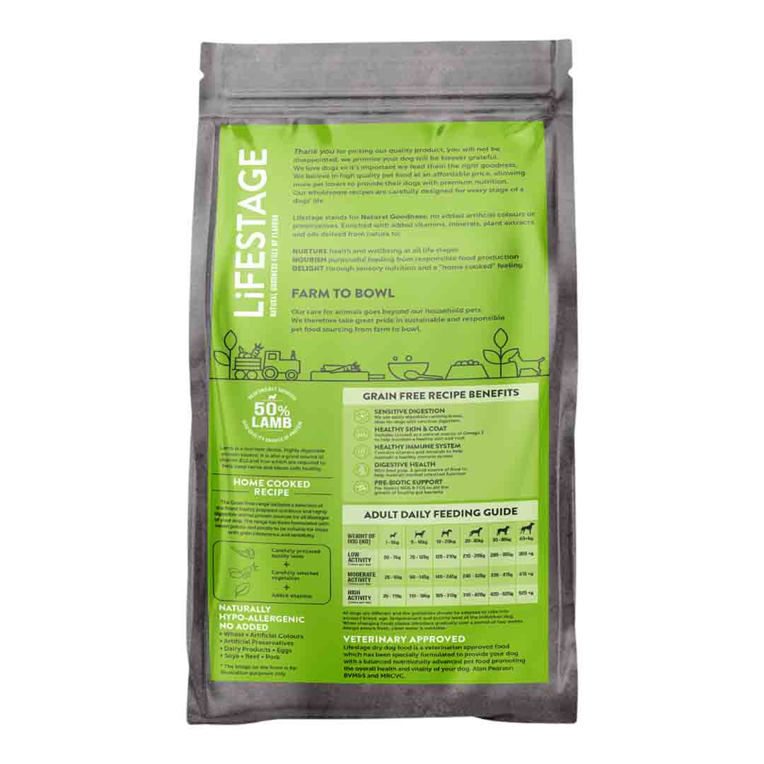 Lifestage Grain Free Adult Dog Food Lamb & Potato 2kg