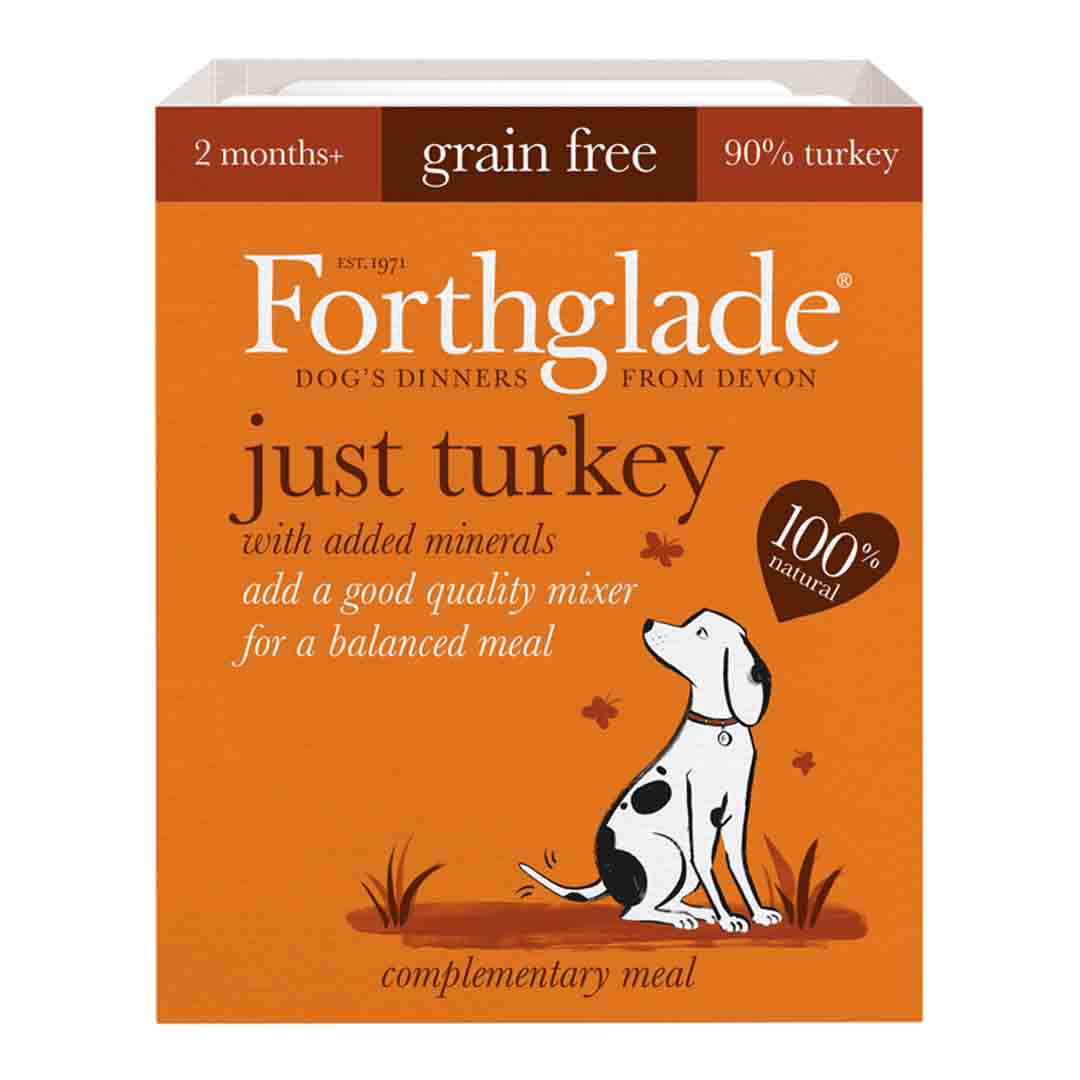 Forthglade Grain Free Dog Food Just Turkey Adult Tray 395g
