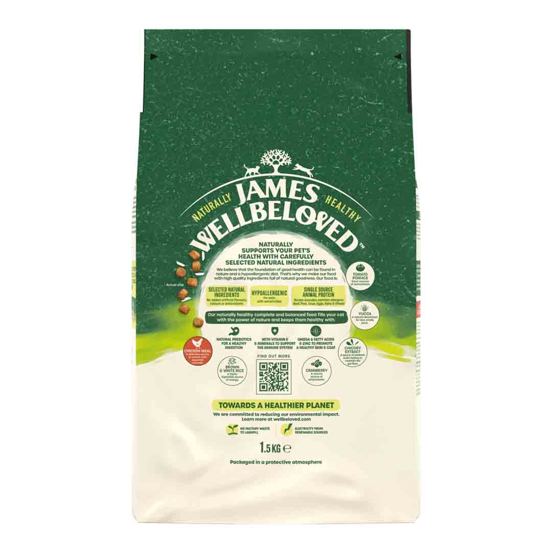 James Wellbeloved Adult Chicken Dry Cat Food 1.5kg