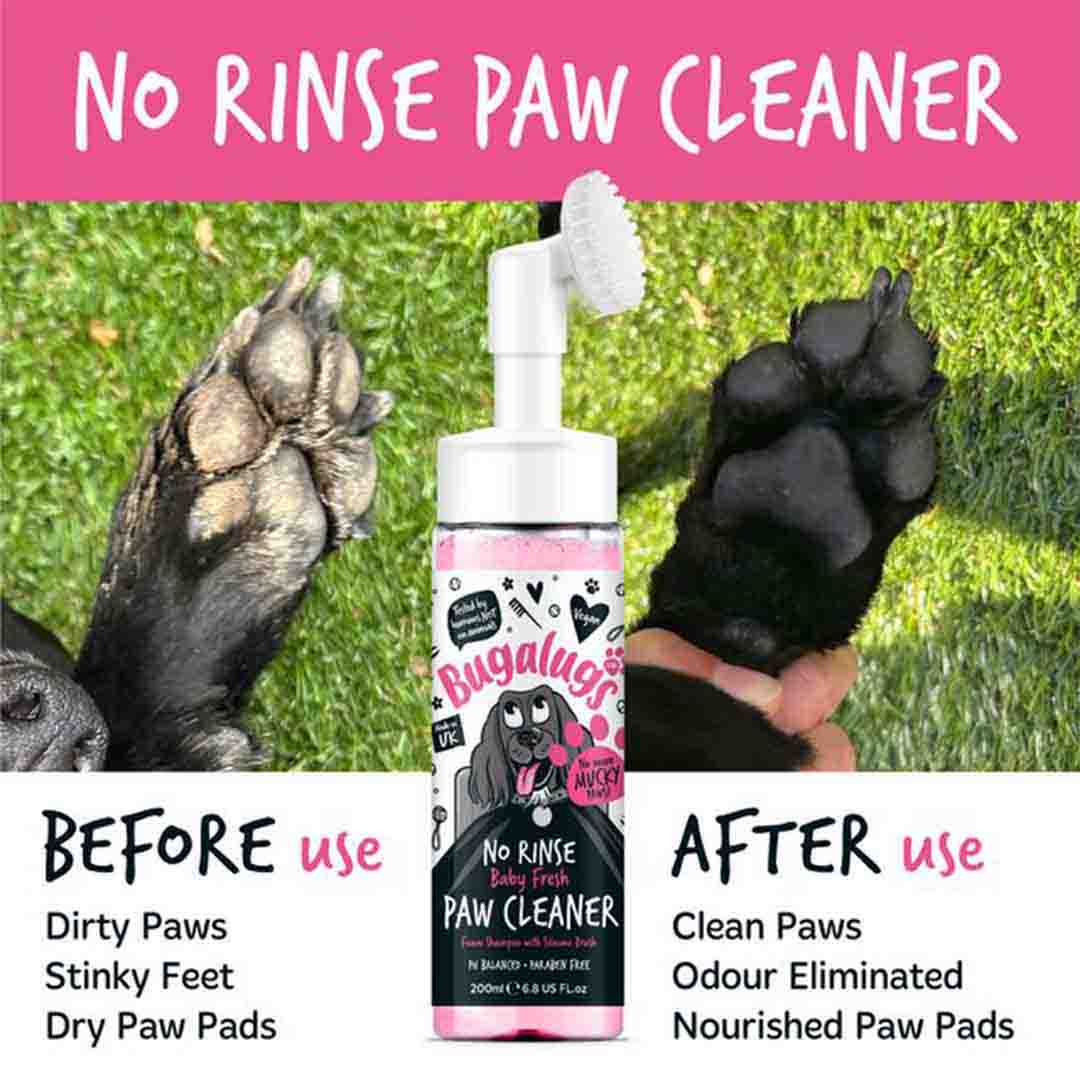 Bugalugs Instant No Rinse Dog Paw Cleaner Papaya 200ml