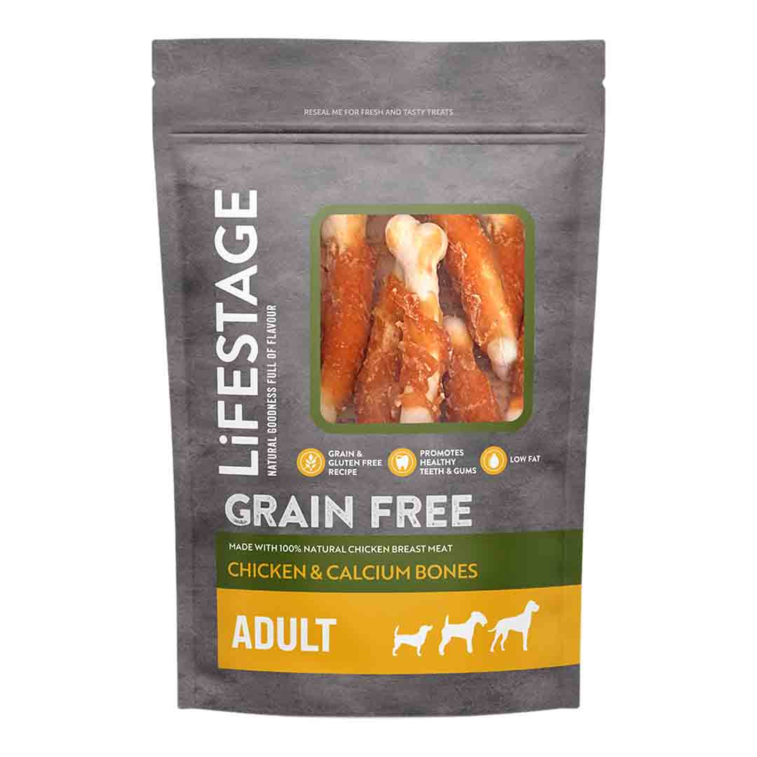 Lifestage Chicken Wrapped Calcium Bones Dog Treats 100g