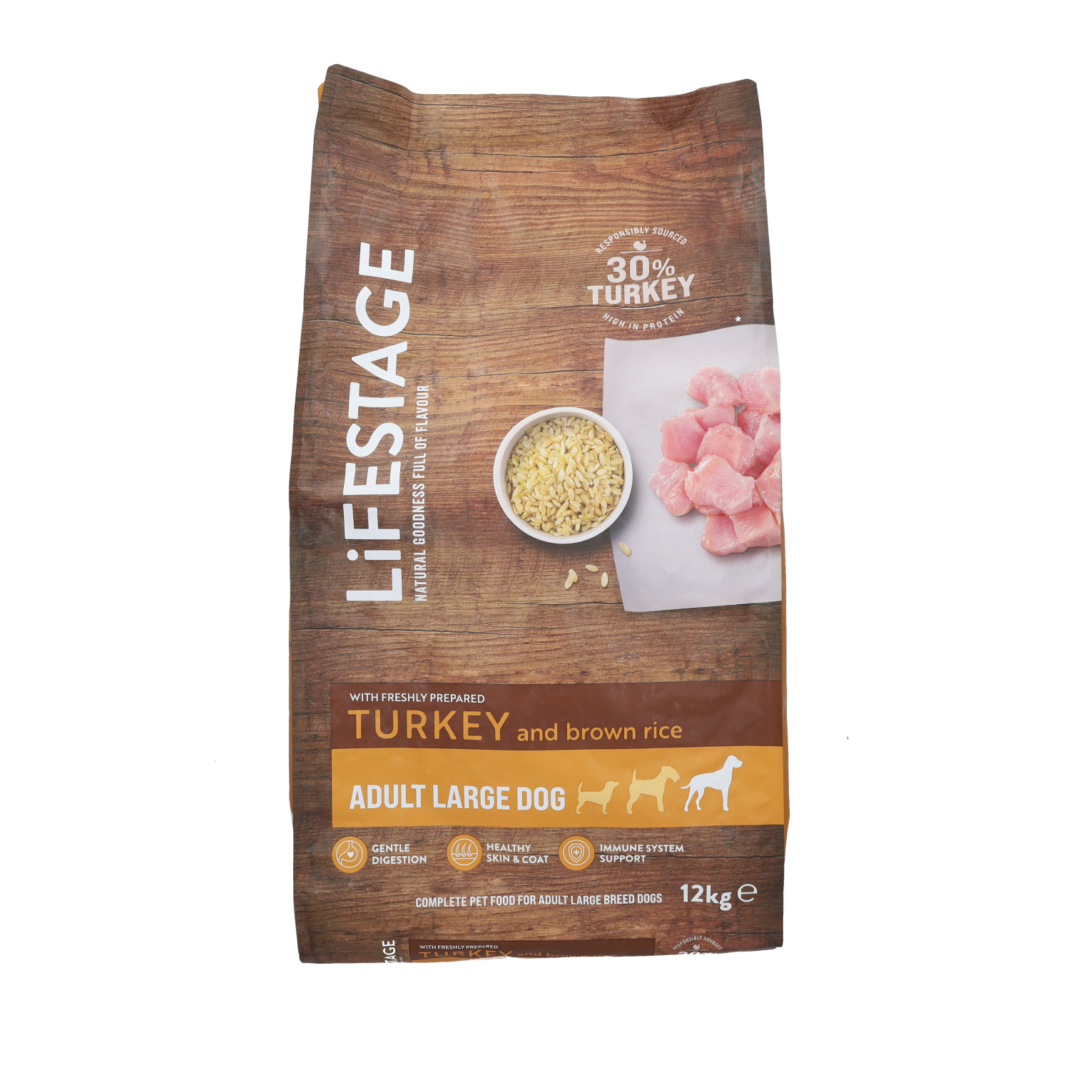 Lifestage Large Breed Adult Dog Food Turkey & Brown Rice 12kg
