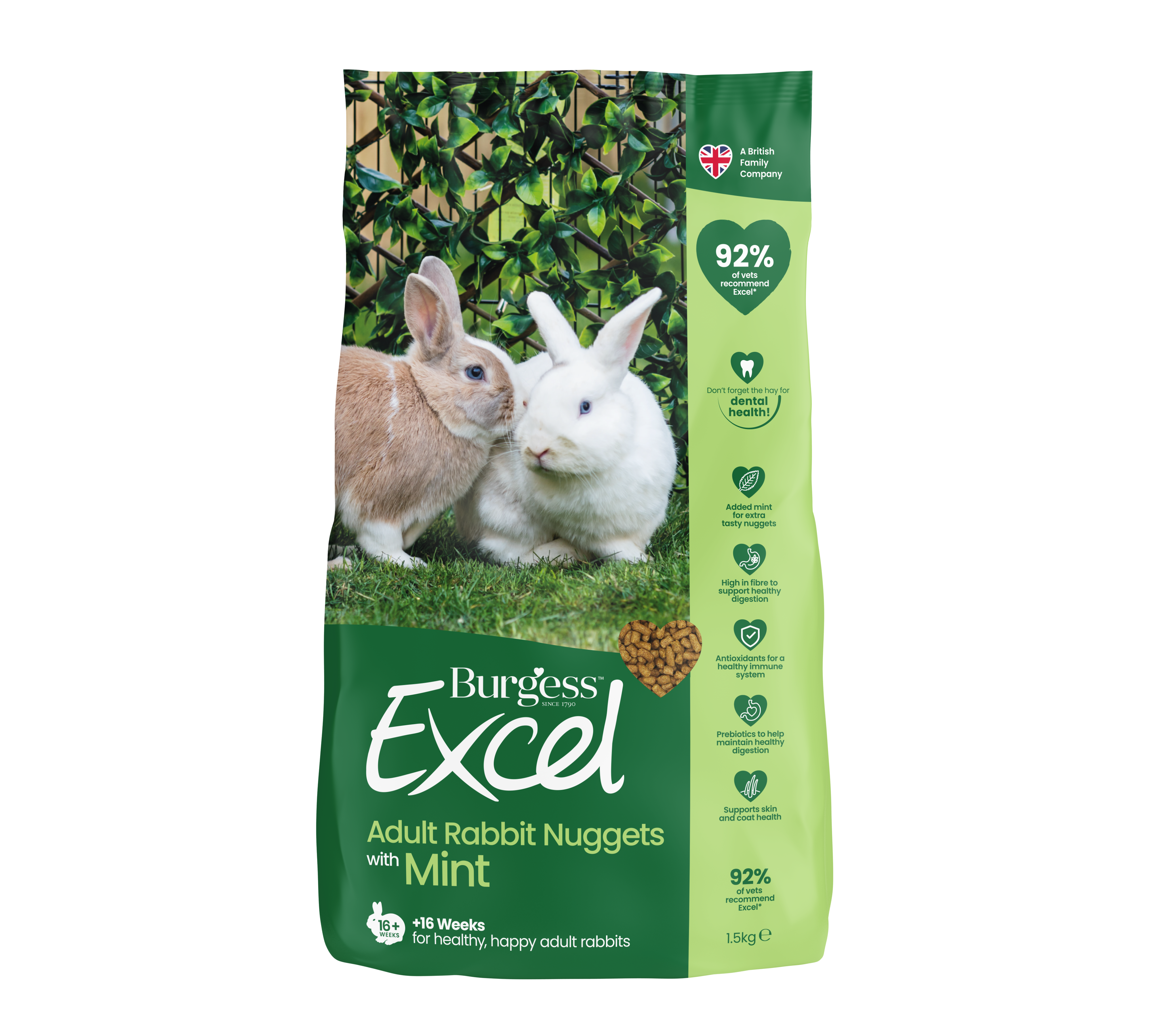 Excel Rabbit Adult Nuggets with Mint, 1.5kg