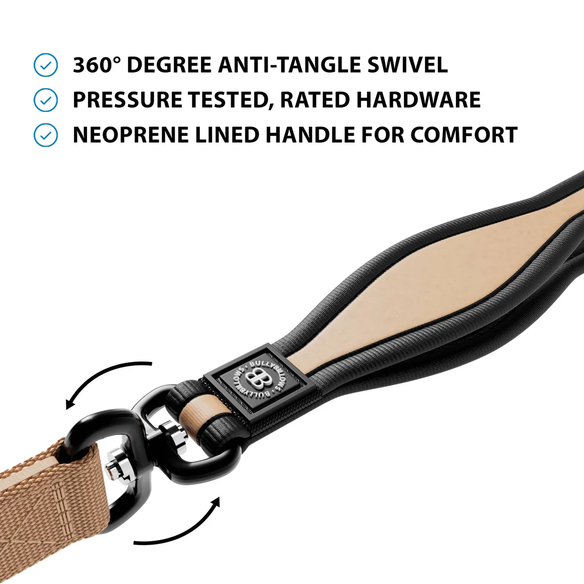 Bully Billows Mini Combat Dog Lead Military Tan 1.2m
