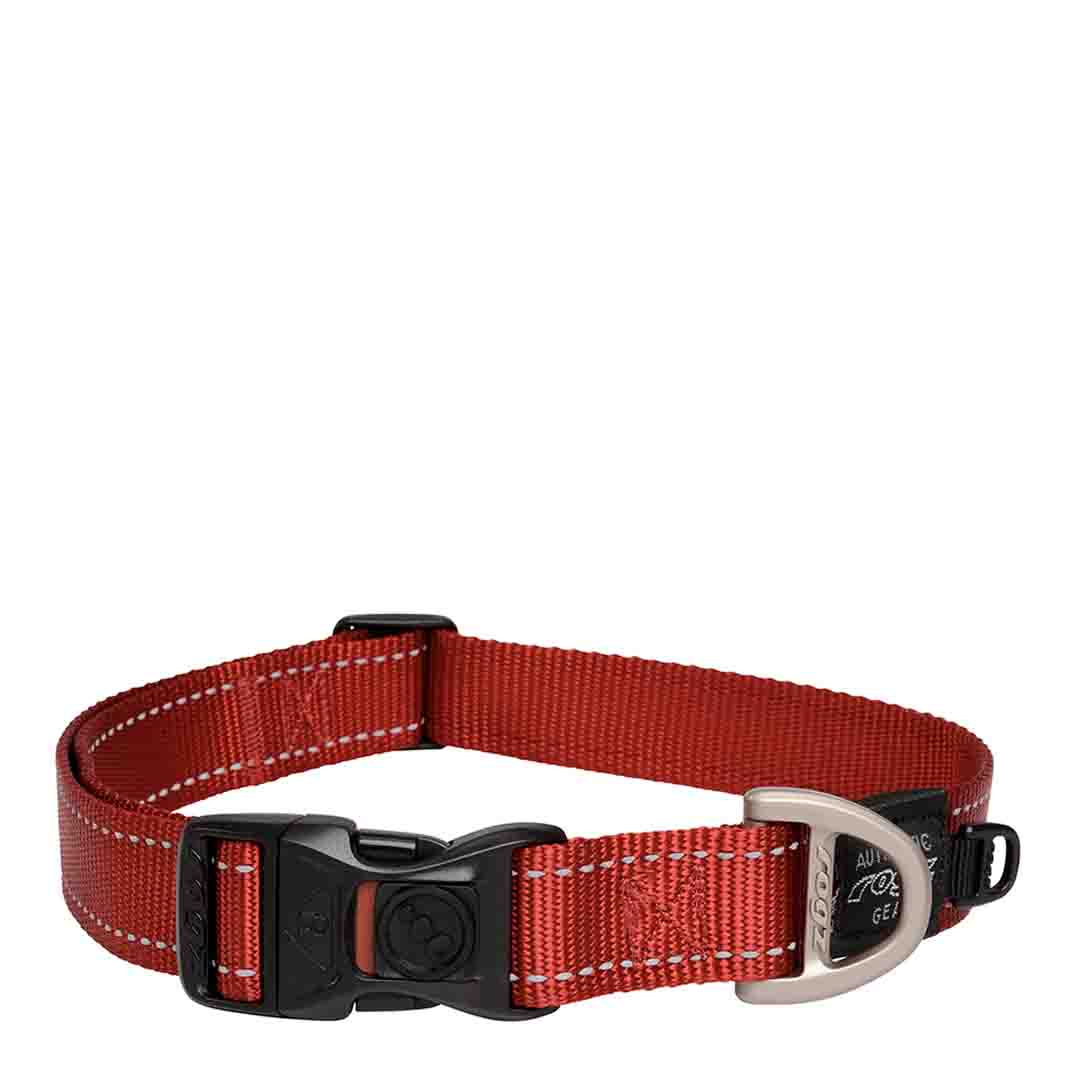 Rogz Utility Dog Collar, Red, 43-70cm