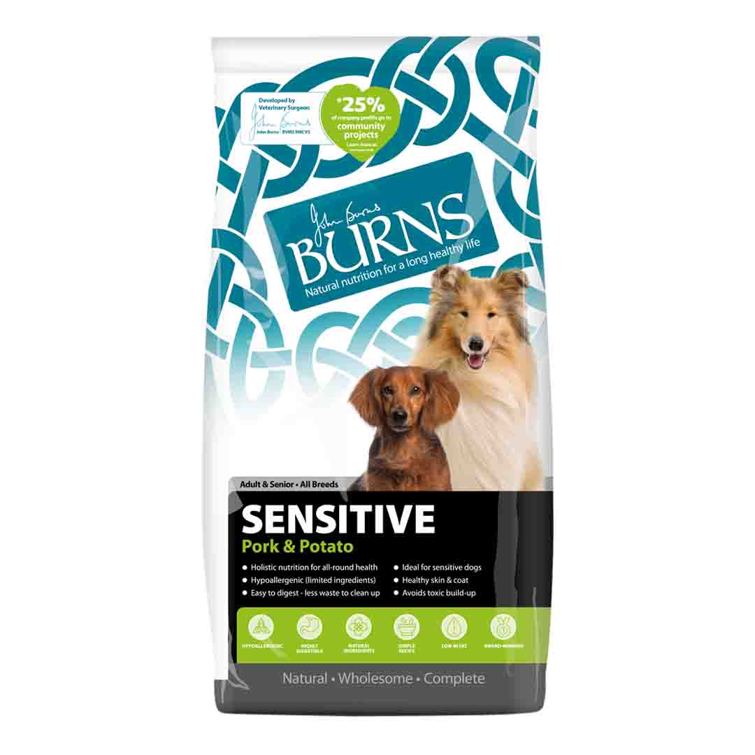 Burns Sensitive Dog Food with Pork 12kg