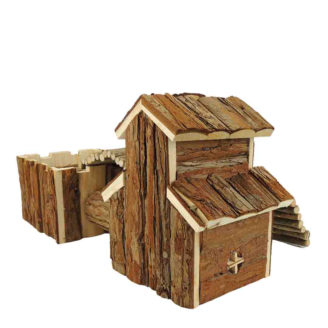 Classic Small Animal Double House With Bridges