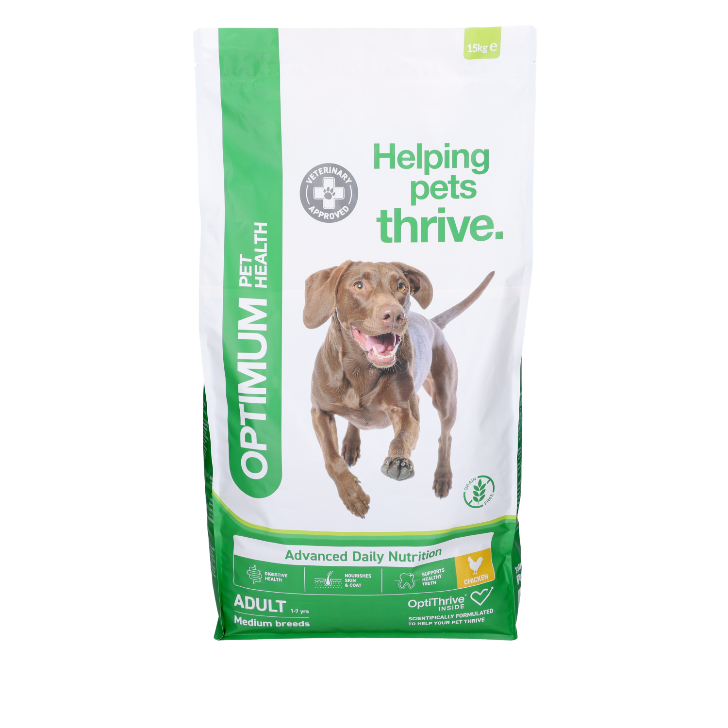 Optimum Pet Health Medium Breed Adult Dry Dog Food, 15kg