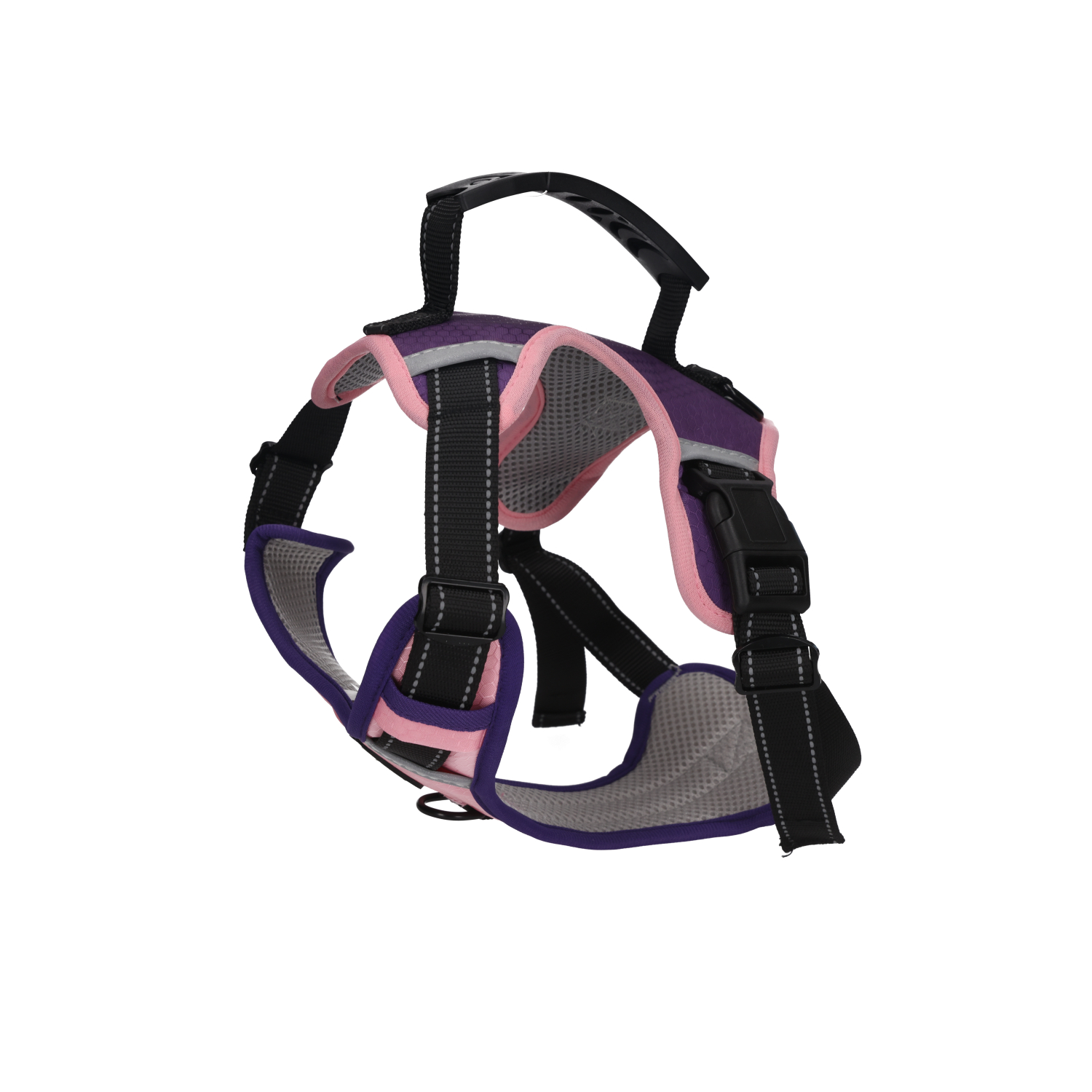 Rufus & Rosie Pink & Purple Anti-Pull Reflective Dog Harness, Large