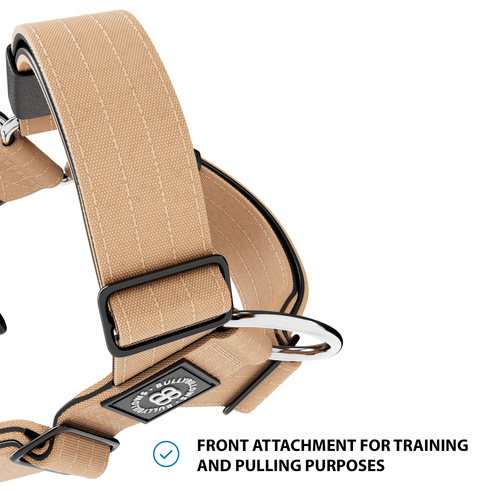 BullyBillows Dog TRI-Harness Military Tan Small