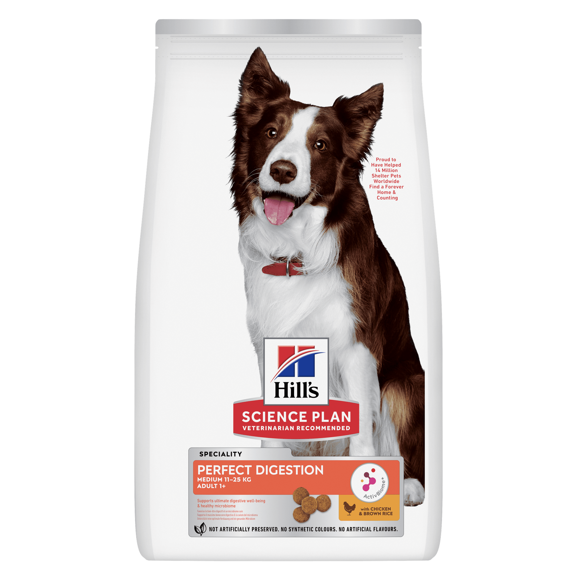 Hill's Science Plan Perfect Digestion Medium Adult 1+ Dry Dog Food With Chicken & Brown Rice 14kg