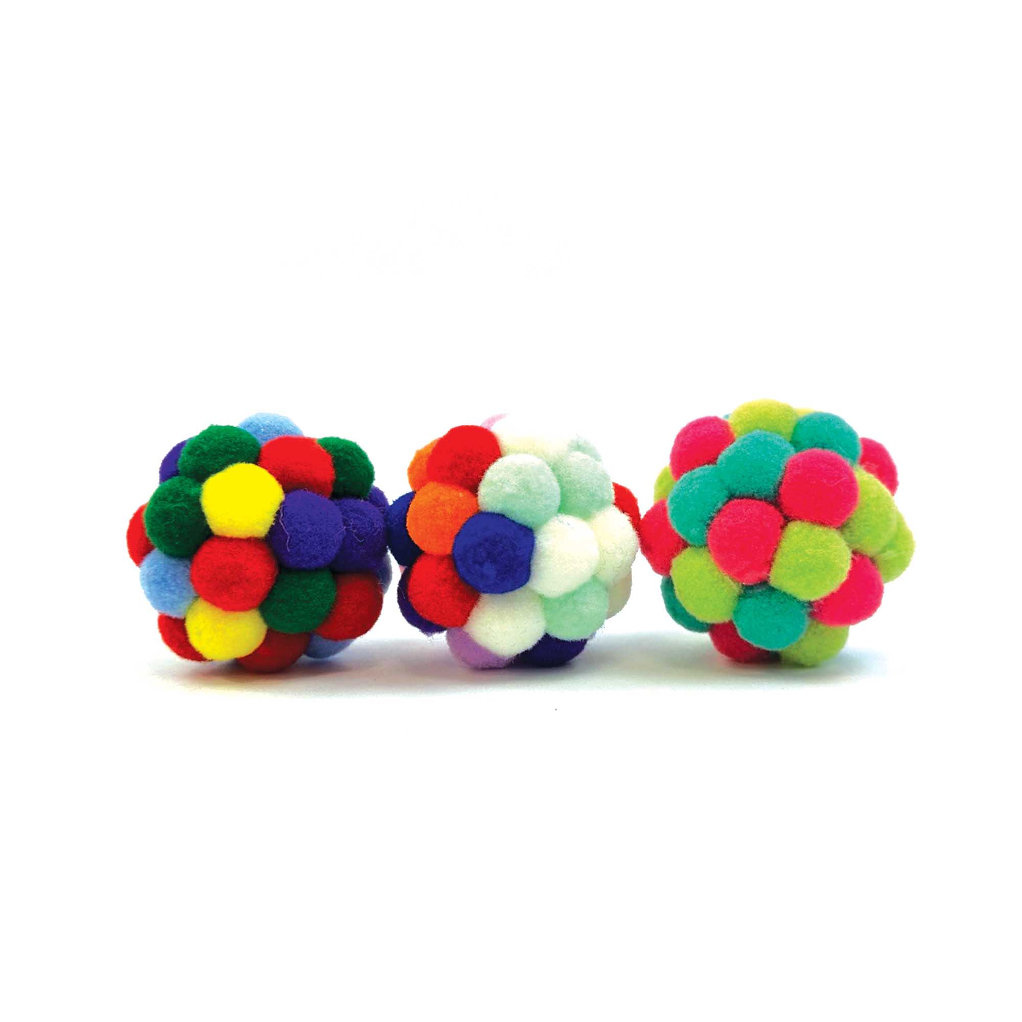 Tabby Patch Pom Pom Balls Cat Toys 2pcs