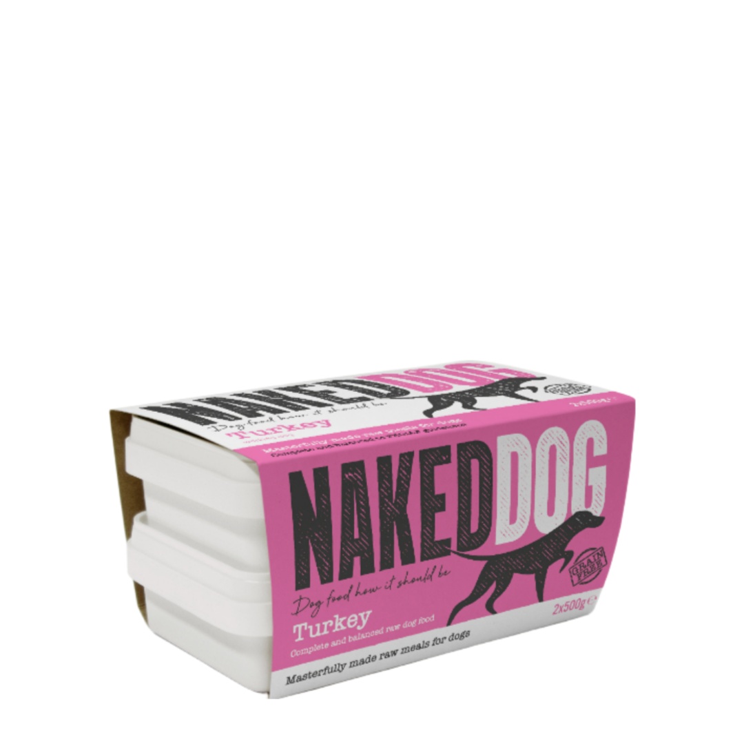 Naked Dog Original Turkey Frozen Raw Dog Food 2x500g