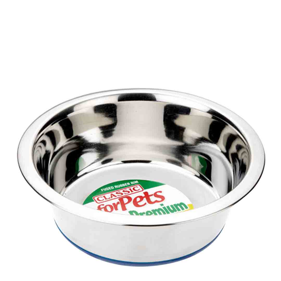 Classic Stainless Steel Non-Slip Dog Bowl, 1.6 Litres