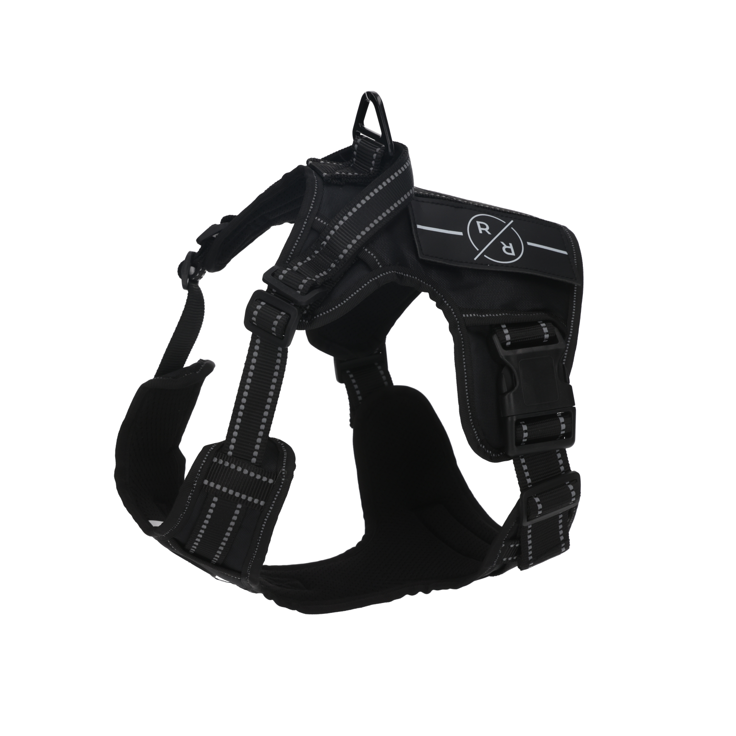 Rufus & Rosie Black Tactical Dog Vest Harness, XXL