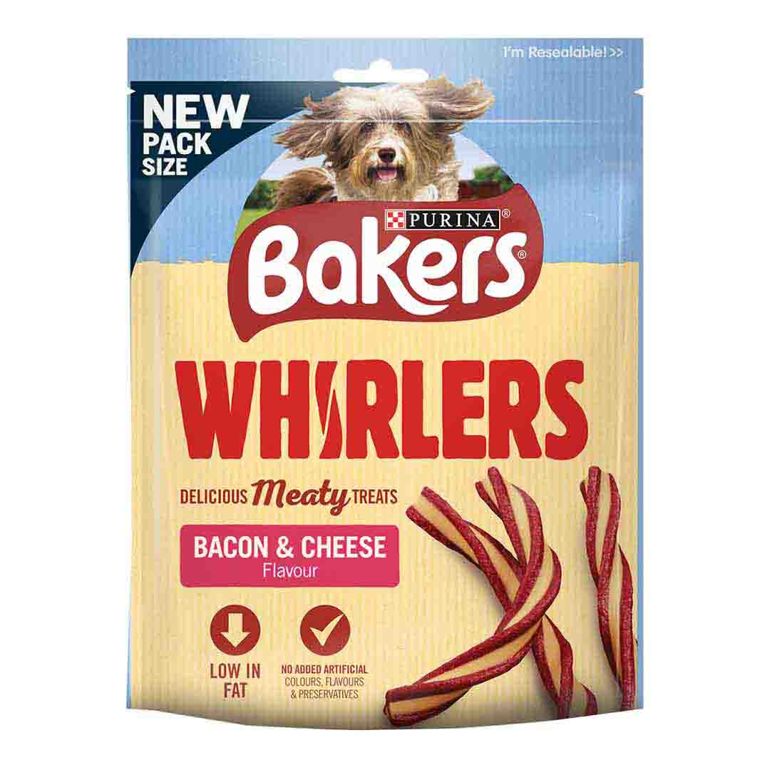 Bakers Whirlers Bacon & Cheese Dog Chews, 130g