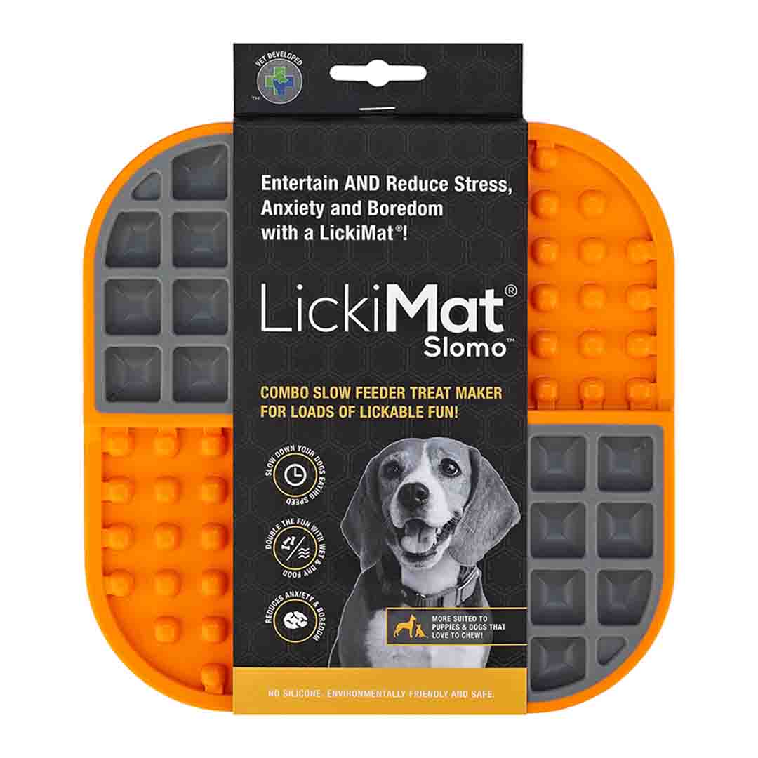 Lickimat Slomo Dog Lick Mat, Orange, 20cm