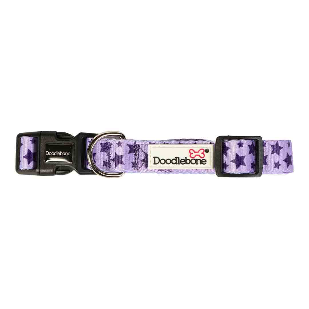 Doodlebone Bold Dog Collar Violet Star 6-11
