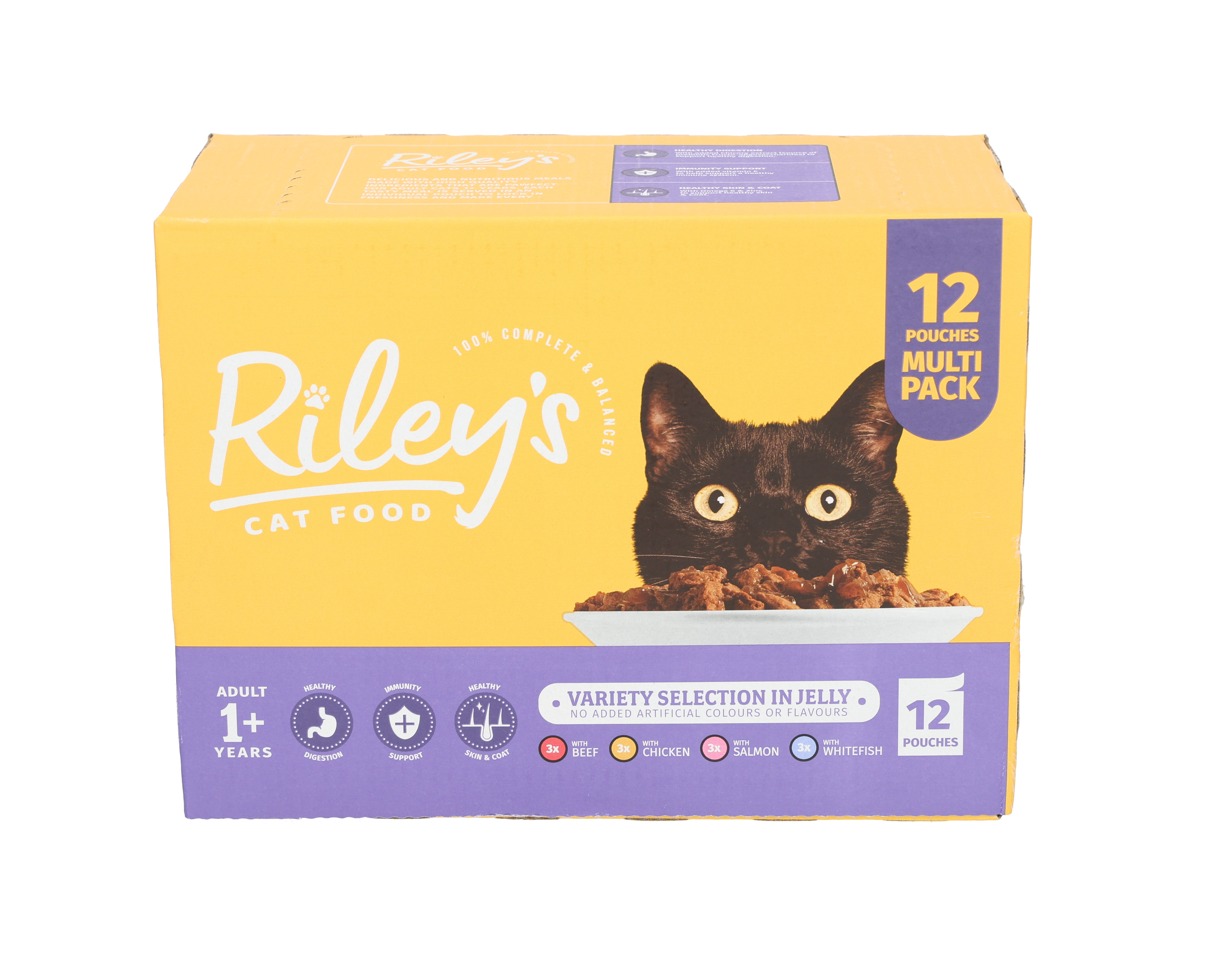 Rileys Wet Adult Cat Food Pouch Meat and Fish in Jelly 12x100g