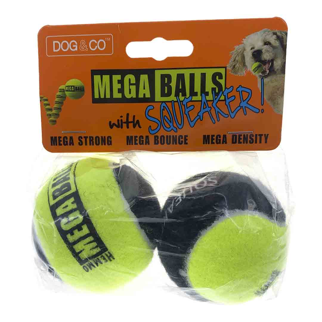 Hem & Boo Mega Balls Squeaker Dog Balls 2 Pack