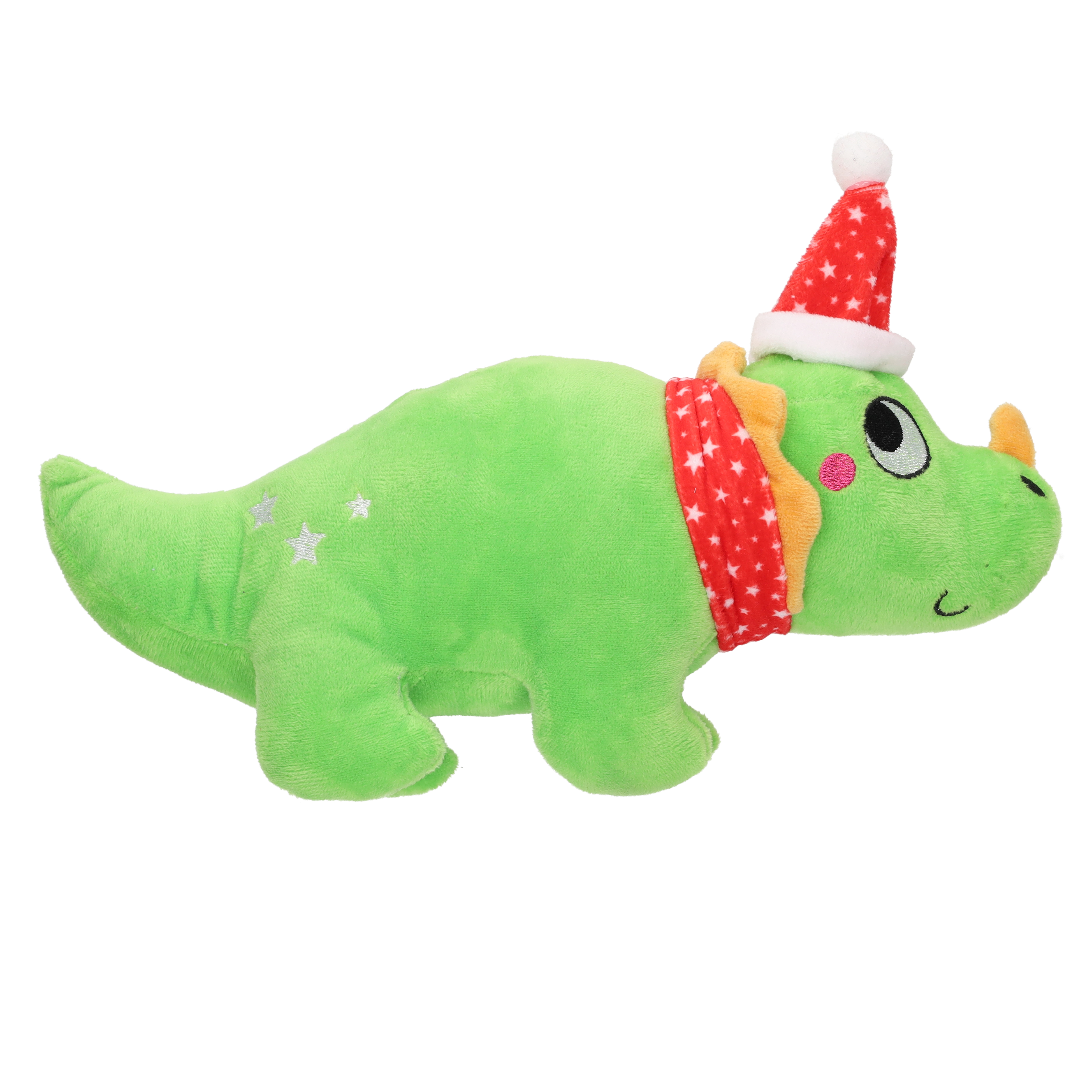 Smart Choice Squeaky Plush Dinosaur Christmas Dog Toy