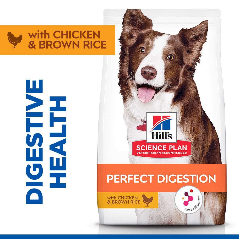 Hill's Science Plan Perfect Digestion Medium Adult 1+ Dry Dog Food with Chicken & Brown Rice 2.5kg