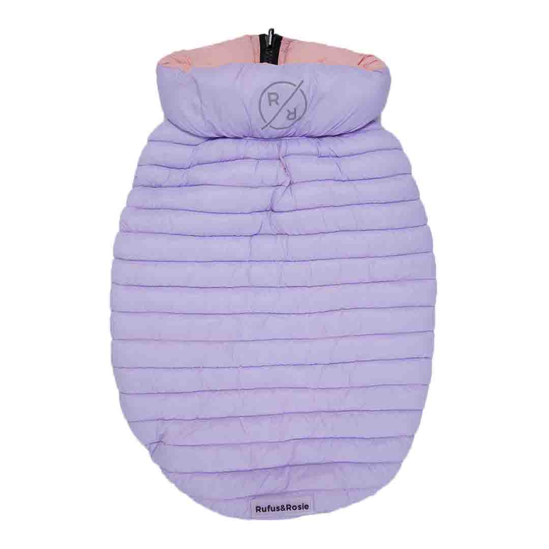Rufus & Rosie Pink Reversable Puffer Jacket, Medium Dog Coat